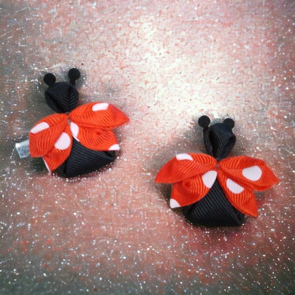 Hand Crafted Other - Set Of Ladybug Hair Clippies